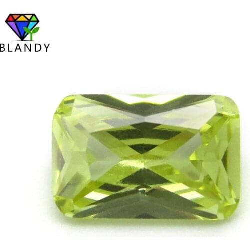 5A Quality 4*6~13*18mm Octangle Shape Peridot Yellow Cubic Zirconia CZ Stone Synthetic Gems For Jewelry