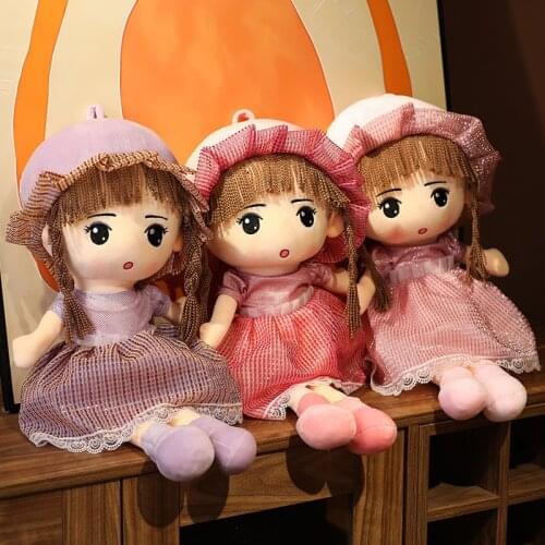 45-80cm Kawaii Plush Girl Dolls with Skirt Clothes Soft Stuffed Dolls Lovely Plush Toys Girl Toys Kids Birthday Valentine Gift