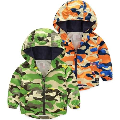 Hot Sale spring autumn children Camouflage zipper Jacket Boys girls cotton coat Fashion Long Sleeve Print baby clothes clothing