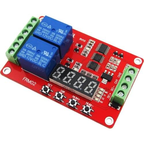 1PCS Lcd module FRM02 2 channel Multifunctional Relay Module / Loop Delay / timer switch / self-locking / 5V,12 V 24V