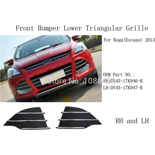2 Pcs/Pair Chrome Front Bumper Lower Grille Grill Cover for Ford New Kuga Escape 2013-2016