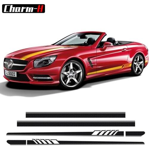 Car Door Side Stripes Skirt Sticker Edition 1 Styling Car Hood Decal For Mercedes Benz SL Class R230 R231 SL500 SL350 AMG