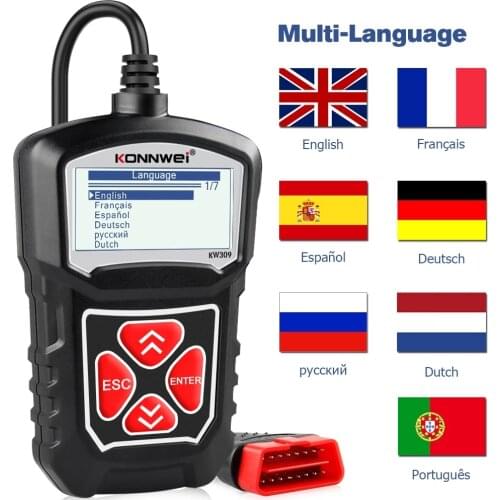 Mini OBD2 Scanner Engine Code Reader KONNWEI KW309 Automotive Car Diagnostic Tools OBD II & EOBD Autoscanner Better Than ELM327