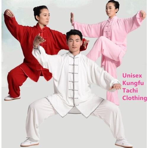 Tai chi clothing cotton Silk female spring section Wushu Kungfu clothing male Fighting uniforms exercise performance apparel