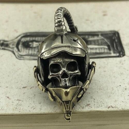 Handmade General Skull Vintage Brass EDC Pendant Flashlight knife Tool Pendant DIY Pendant Paracord Beads