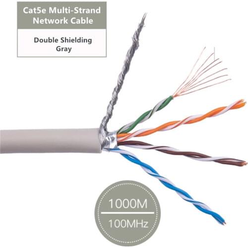 RJ45 Cat5e Ethernet Cable SFTP rj 45 Cat 5e Internet lan cable For Router Patch Cord 26AWG Double Shielded Installation Wire