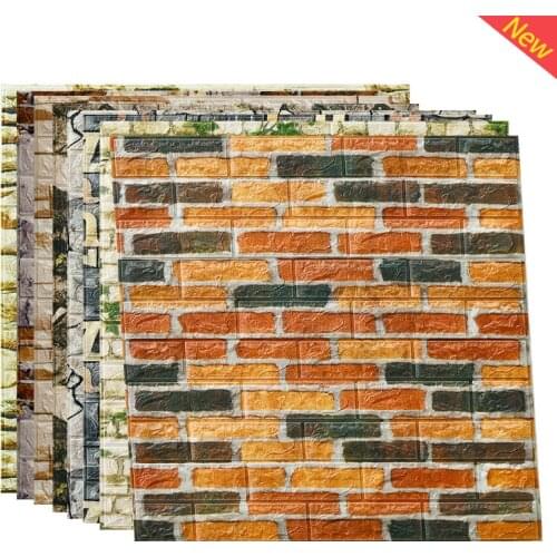 House Decoration 3D PVC Wall Stickers Paper Brick Stone Wallpaper DIY Rustic Effect Self Adhesive Home Decor Sticker Living Room