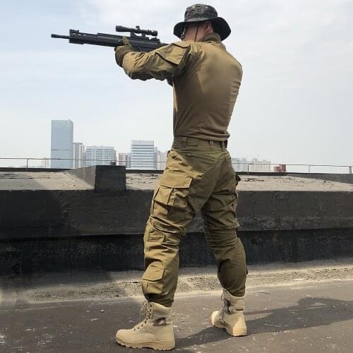 8 Colors Mens sets Camouflage Suit Multicam Black Camouflage Clothing Tactical Pants Tactical Shirt Combat Shirt