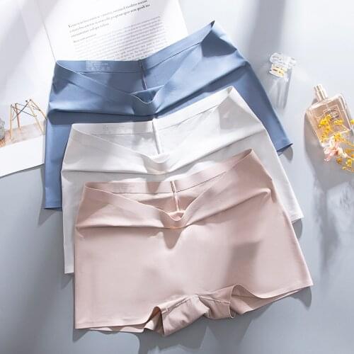 Women Safety Short Pants Summer Ice Silk Underpant Seamless Panties Woman Anti-Bacterial Cotton Breathable XXL Plus Size 8 Color