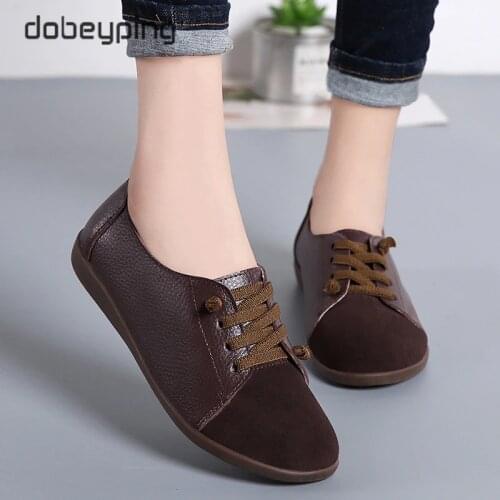 Spring Autumn Ladies Shoes 2020 Genuine Leather Shoes Woman Slip On Ballet Flats Sneakers Women Oxford Shoes Plus Size Moccasins