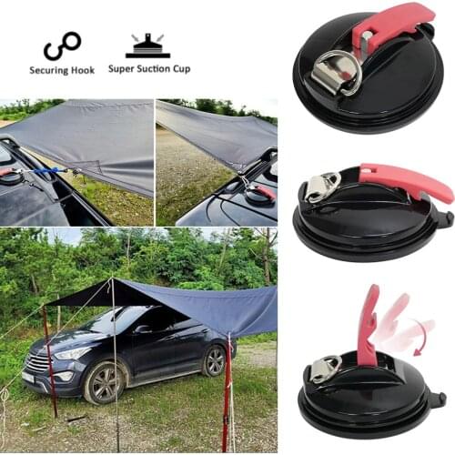 1/2pcs Suction Cup Anchor with S-Hook Tie Down Camping Tarp Accessories Car Side Awning Securing Hook Mount Anchor for Car Trunk