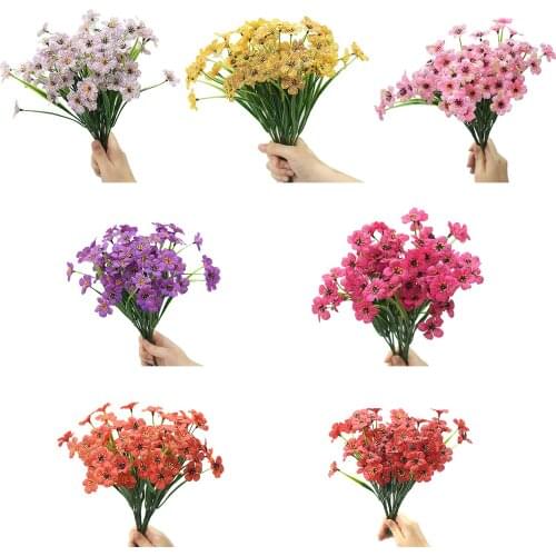 1Bouquet 5 forks 17 Violet Dried Preserved Flowers Real Flower Bouquet Fake Artificial Flowers for Home Wedding Decoration