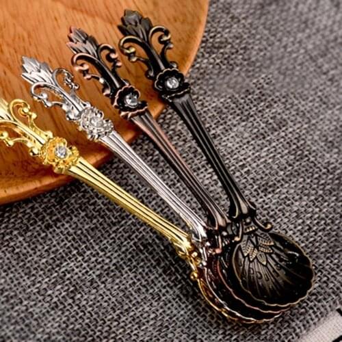 1PCS Coffee Spoon Mirror Polish Wear-resistant Zinc Alloy Home Rust-resistant Fruit Spoon for Coffee Kitchen Tool Teaspoon