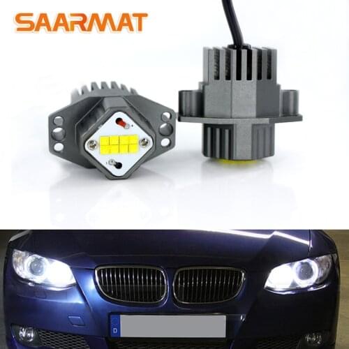 2pcs E90 E91 3 Series 80W LED Angel Eyes Marker Lights Bulbs For BMW E90 E91 2005-2008 before LCI with factory xenon headlight