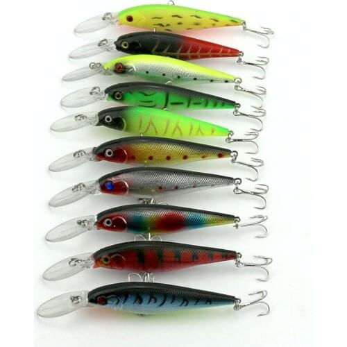 20pcs 11cm 10g Minnow Fishing Lure Hard Plastic Sea Fishing Lure 10 Colors Isca Artificial Fishing Hooks With 3D Eyes (MI026)