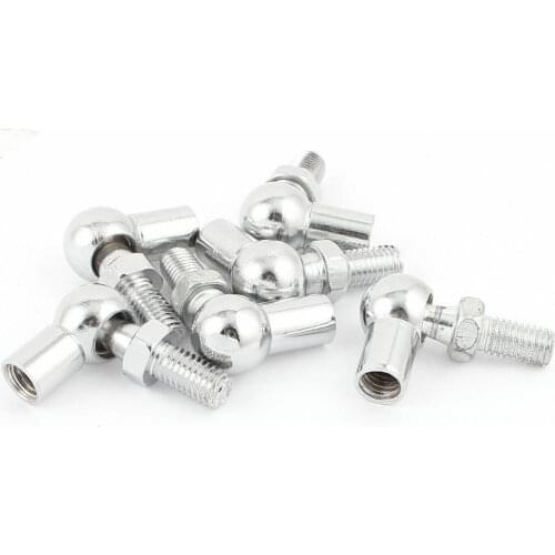 3 Pairs M8 Thread L Shaped Rod End Bearing Gas Spring Ball Joint Connector