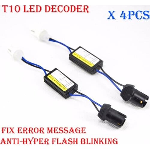 4PCS/Lot T10 T15 194 W5W 168 921 LED Bulb Canbus Error Free Warning Canceler Decoder Resistor Capacitor Wire Adapter 12V 0.29A