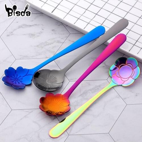 8Pcs Dessert Spoon 410 Stainless Steel Sugar Spoons Tea Coffee Flatware Honey Cake Tools Seasoing Kitchen Utensils Party Wedding