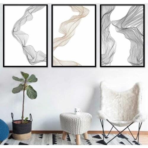 Abstract Twisted Lines Minimalist Living Room Canvas Hanging Painting Modern Decorative Painting Cuadros Decoracion Salon Art