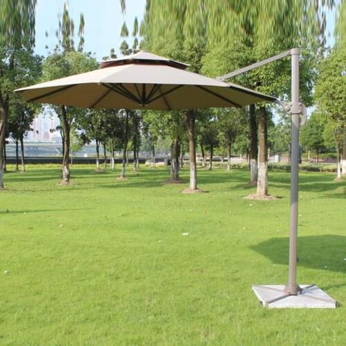 Dia 3 meter aluminum outdoor sun umbrella parasol patio cover outdoor furniture shade 360 degrees rotation (no stone base)