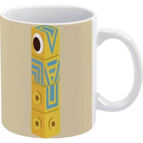 Monument Valley Totem White Mug Coffee Mugs Girl Gift Tea Milk Cup Mugs Monument Valley Ios Game Phone Totem Yellow Block Snake