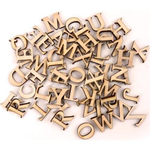Handmade Wooden Crafts Accessory Home Decoration Scrapbookings DIY Mix 26 letters/3 sets Wood Ornaments 17mm 78pcs