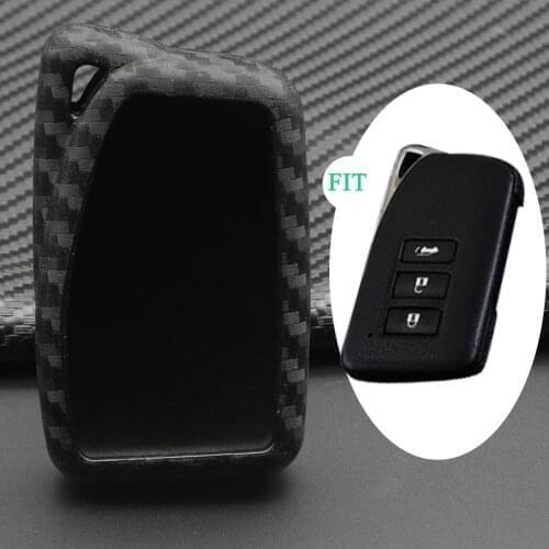 Bilchave Carbon Fiber Silicone Remote Car Key Case Cover Fob For Lexus ES GX NX GS IS LX LS RX RC 200 250 350 450H 300H Holder