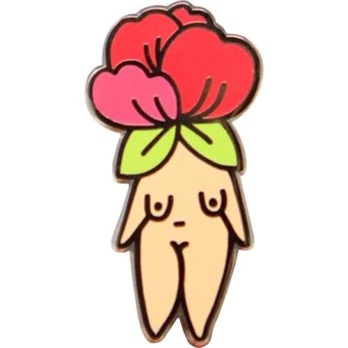 Feminist Enamel Pin Flower Girl- Body Positive Bachelorette Gift Feminist Gift Feminist Art Girl Power Art
