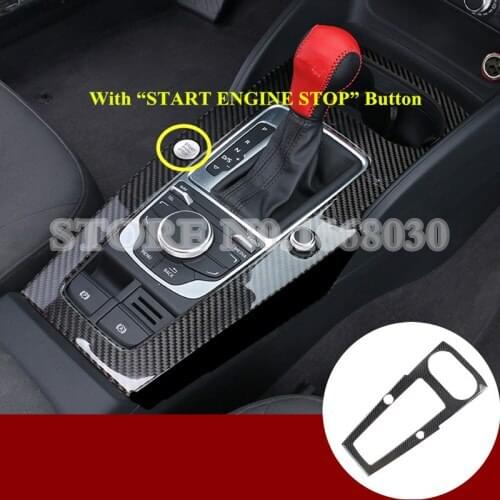 Carbon Fiber Console Gear Shift Box Frame Trim Cover For Audi A3 S3 2014-2019 1pcs Car accesories interior Car decoration