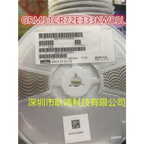 GRM319R72A102KA01D SMD MLCC 1206 1nF(102) ±10% 100V Ceramic Capacitor GRM31CR72E333KW03L SMD MLCC 1206 33nF(333) ±10% 250V Cer