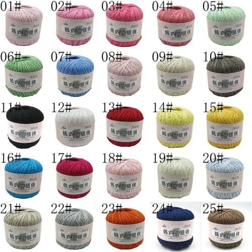 Lace Knitted Soft Colorful Lots Embroidery Cotton 50g Sweater crafts Cake Yarn Crochet Weave Knitting Tatting