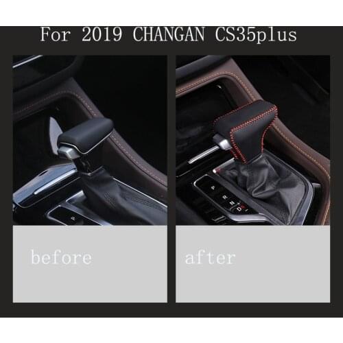 Gear Cover Interior Gear Block Leather Protector Interior Decoration Car Accessories For 2019 CHANGAN CS35plus