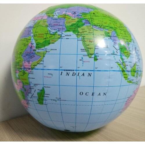 16Inch Inflatable Globe World Earth Ocean Map Ball Geography Learning Educational Beach Ball Kids Geography Educational Supplies
