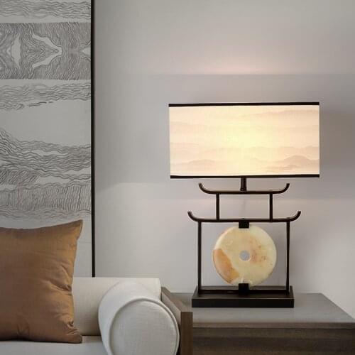 Table Lamp Bedside Lamp Bedroom Creative Modern and Simple New Chinese Living Room Office Study Decorative Bedside Table Lamp