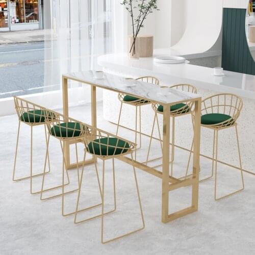 Customizable Iron Art Kitchen Dining Chairs Marble Simplicity Bar Stool Furniture for Home Chair for Leisure Bar Chairs