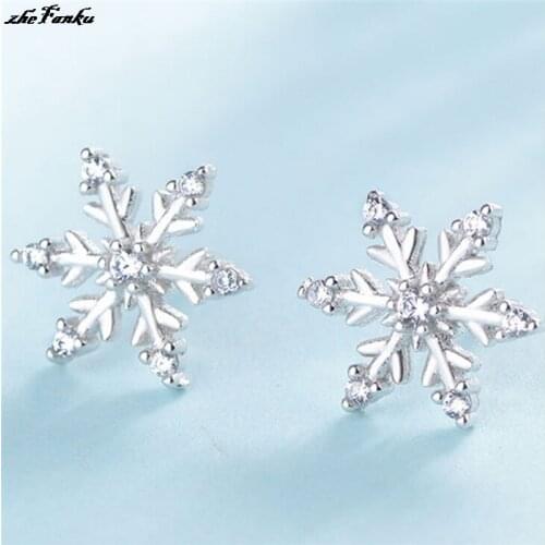 New Fashion Crystal Earring New Earring Cute Snowflake Earrings For Women Jewelry Christmas Gift