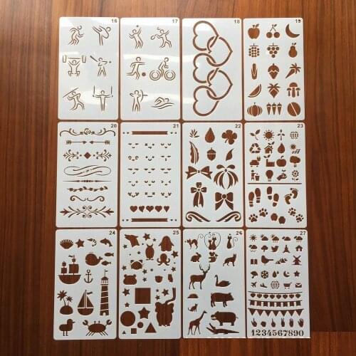 New 540 Pcs Bullet Journal Stencil Set Painting template stencil ruler for Journaling Drawing Painting Card And Art DIY Craft