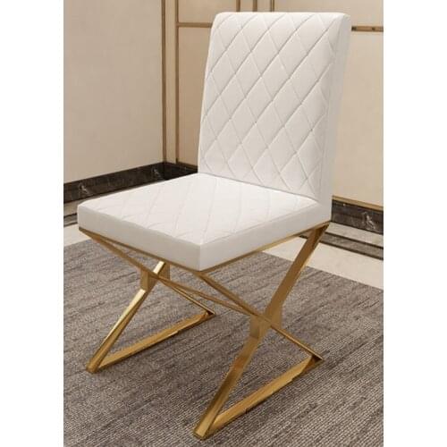 Modern simple household dining chair steel chrome plated dining chair with different PU leather Stainless stell dining chairs