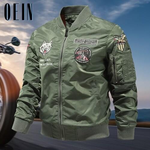 OEIN Mens Bomber Pilot Jacket Winter Parkas Army Military Motorcycle Jacket 2021 Cargo Outerwear Air Force Pilot Tactical coats