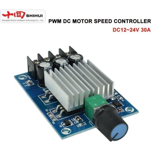 PWM DC Motor Speed Controller 30A DC 12V~24V Motor Speed Controller Switch With Wire Non-Pole Module