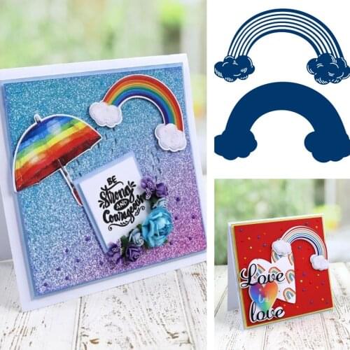 Rainbow on the clouds New Metal Cutting Dies & Stamps Scrapbook Dary Decoration Stencil Embossing Template DIY Greeting Card