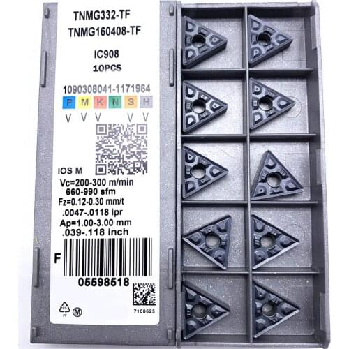 TNMG160408 TF IC907 / IC908 External Turning Tools Carbide insert TNMG 160408 Lathe cutter Tool Tokarnyy turning insert