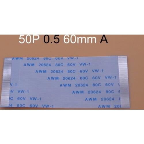 1pc New FFC FPC flat flexible cable 0.5mm pitch 50 pin 50PIN typeA Length 60mm 60cm Width 25.5mm Ribbon Flex Cable