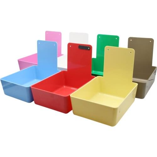 10 Pcs/Lot Dental Lab Work Pans 7 Colors Plastic Work Tray Box Durable Storage Case With Metal Clip Holder