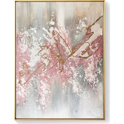 100% Hand Painted Abstract Modern Pink Wall Art Oil Painting On Canvas Wall Art Wall Painting For Live Room Home Decoration