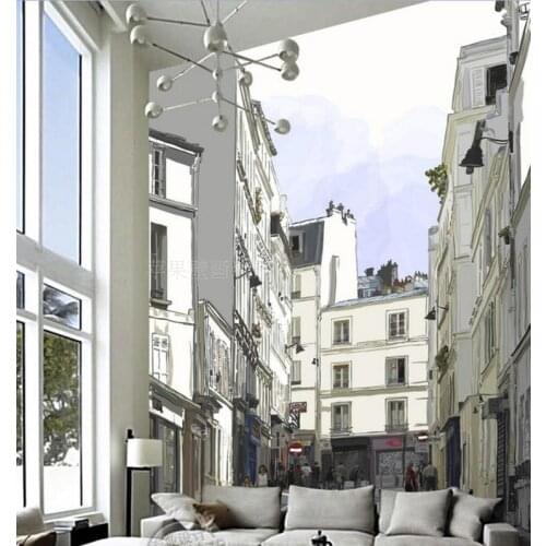 3D papel de parede City Street building 3d wall mural Wallpaper for TV background bedroom room 3d wall photo mural Wall paper