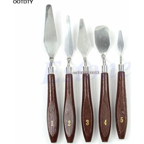 5pc Professional Stainless Steel Artist Painting Palette Knife Spatula Paint Art