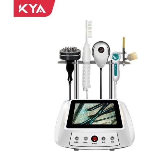 5 IN 1 Desktop Scalp Care Hair Growth Machine with Follicle Detection Analysis Nano Spray High Frequency Vibration Massage