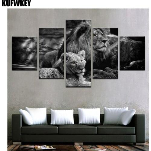 5pcs/set,5D DIY Diamond Painting Cross Stitch kit"Black andWhite lion love"diamond Embroidery sale Mosaic Decor Christmas gifts