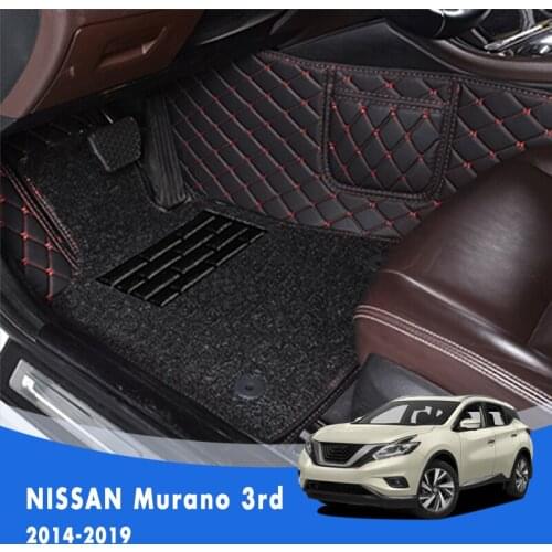 For NISSAN Murano 3rd 2019 2018 2017 2016 2015 2014 Luxury Double Layer Wire Loop Car Floor Mats Auto Carpets Automobiles Rugs